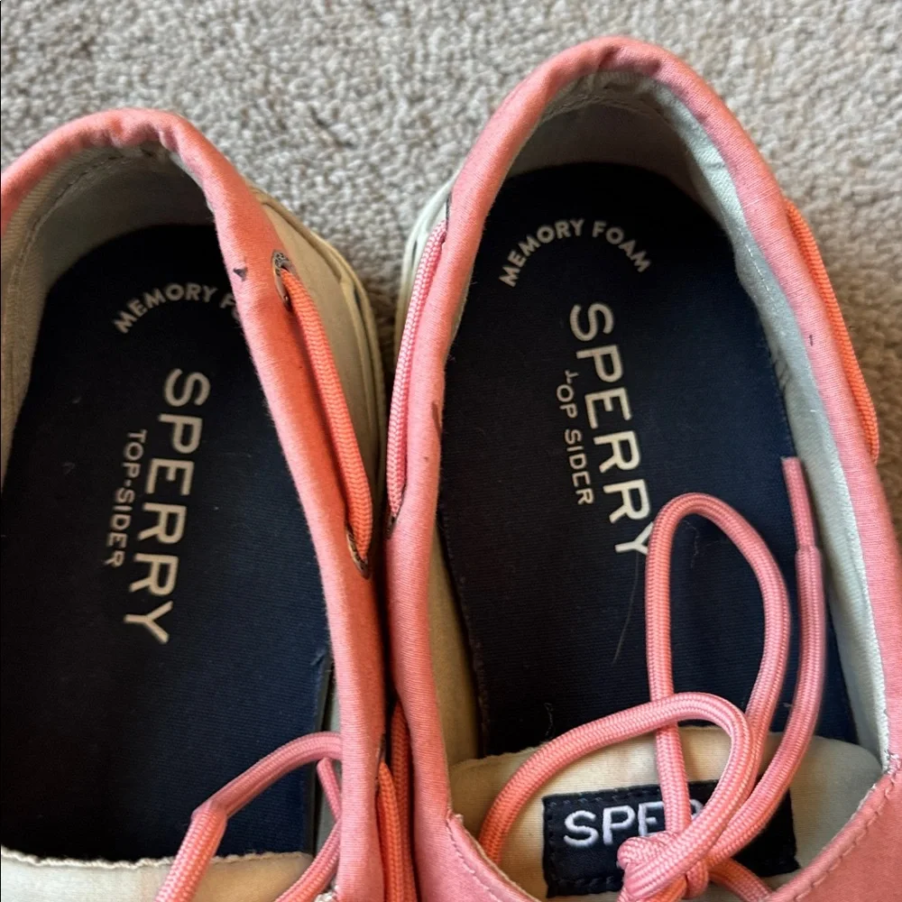 Sperry Halyard II Pink Cream Canvas Boat Deck Casual Shoes SIZE 11